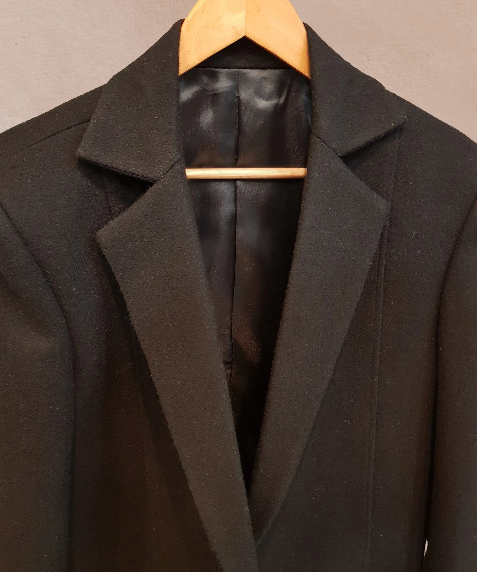 Black Midnight Balmacaan Coat