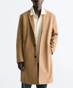 NEW TPQ Men's Woolen Mid-Length Coat