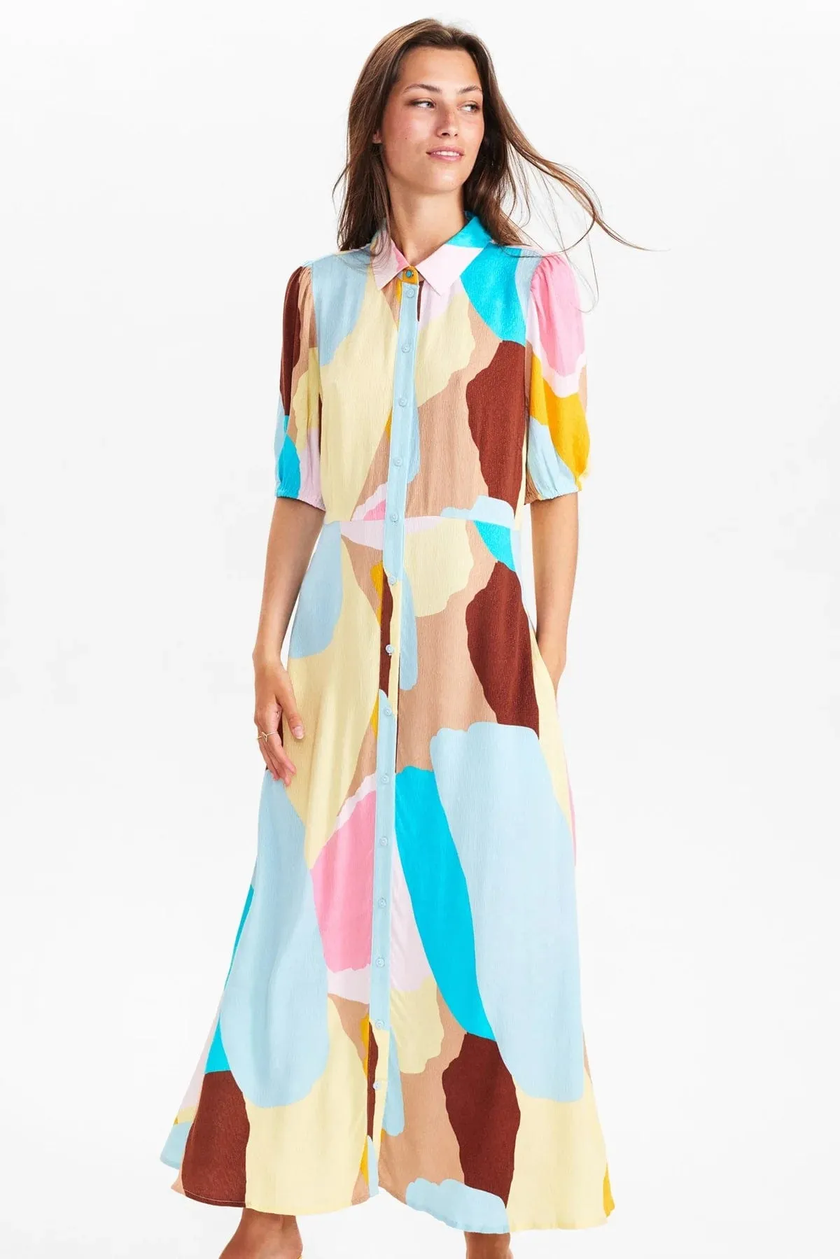 Multi-Colour Numph Printed Maxi Dress