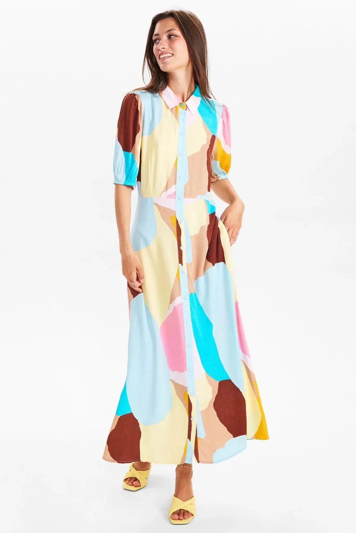 Multi-Colour Numph Printed Maxi Dress