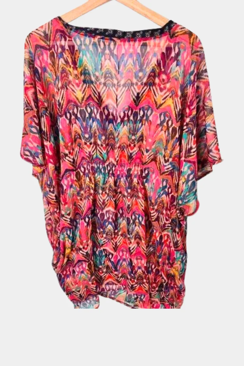 Odd Molly Coverup Sheer Popover Multicolor Caftan