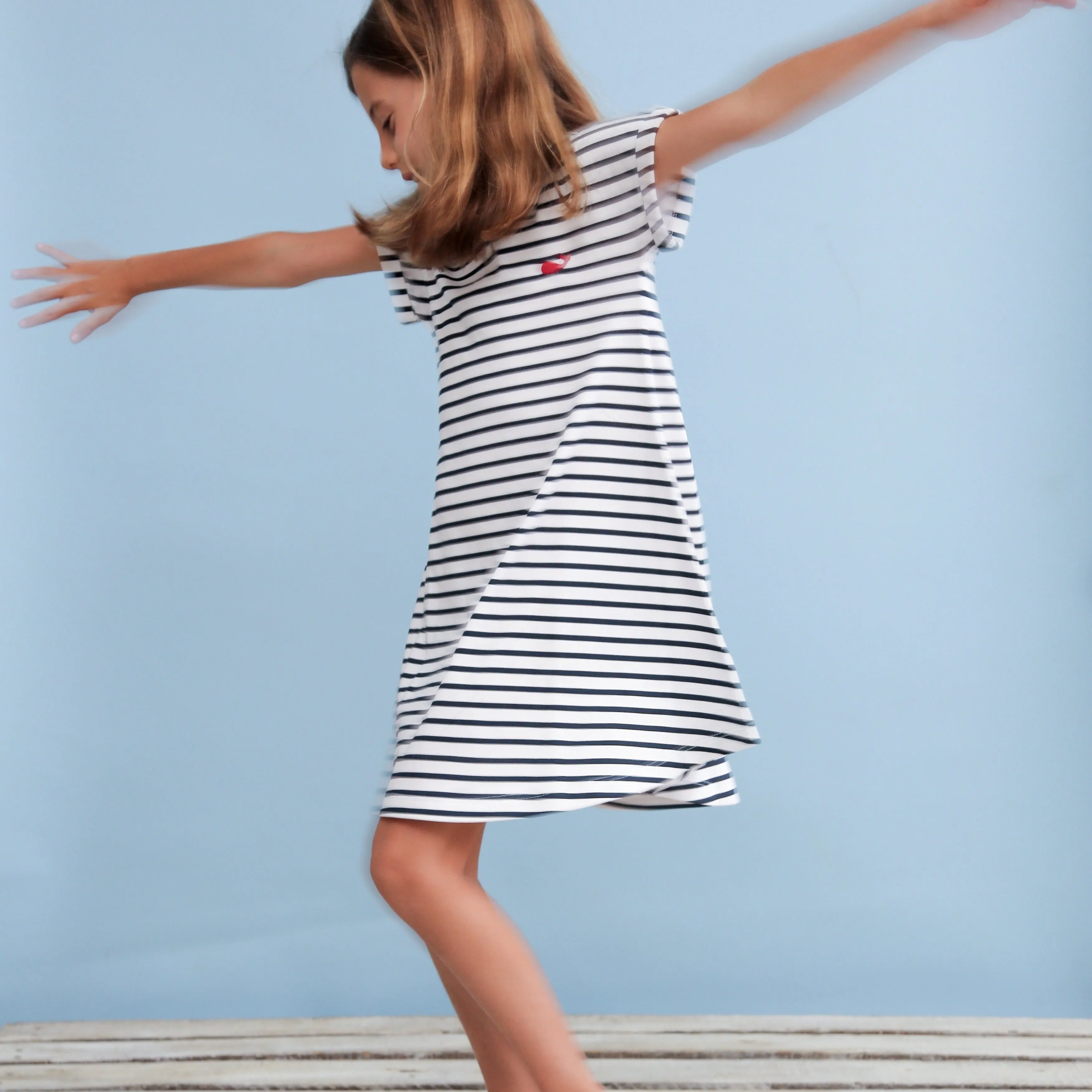 Pima Cotton Striped Dress