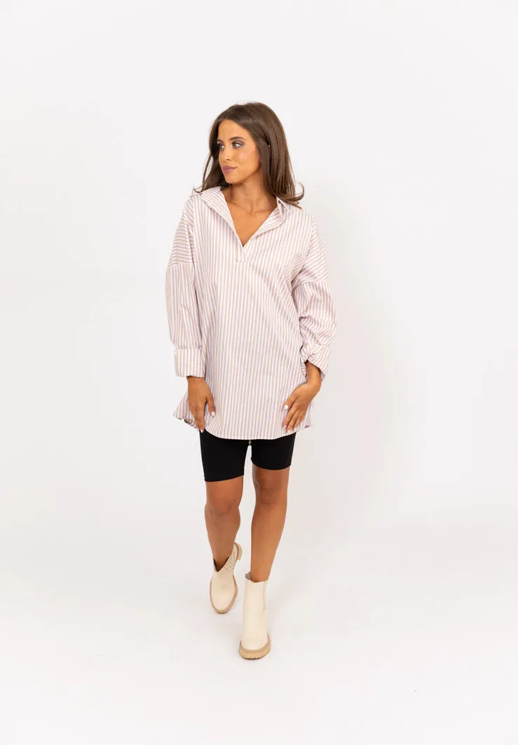 Poplin Striped Oversized Tunic