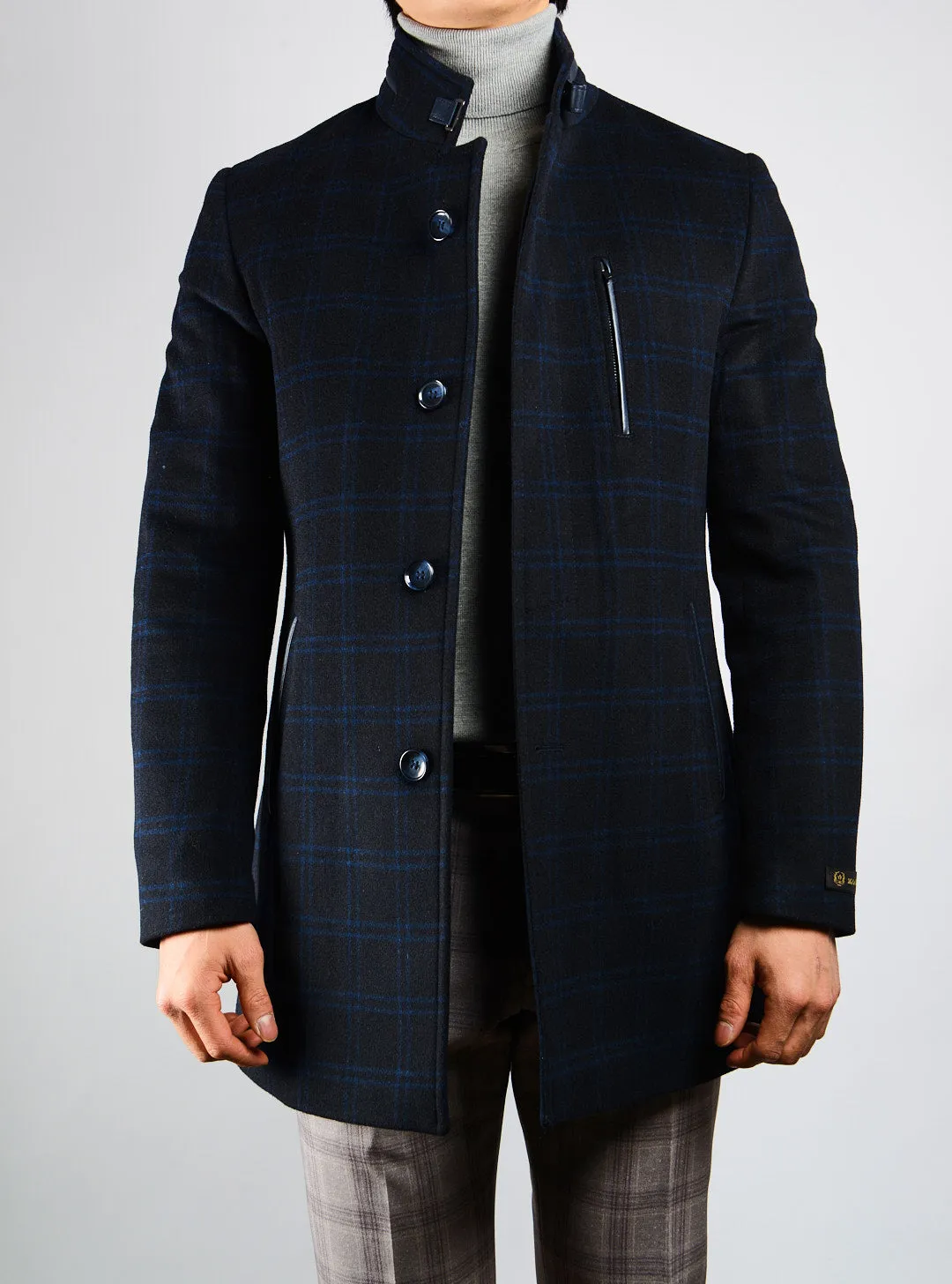 Preston Check Cadet Collar Coat