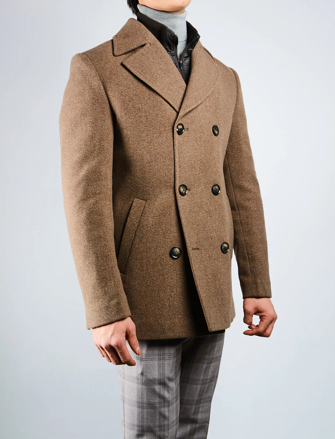 Preston Heathered Tonal Stripe DB Coat