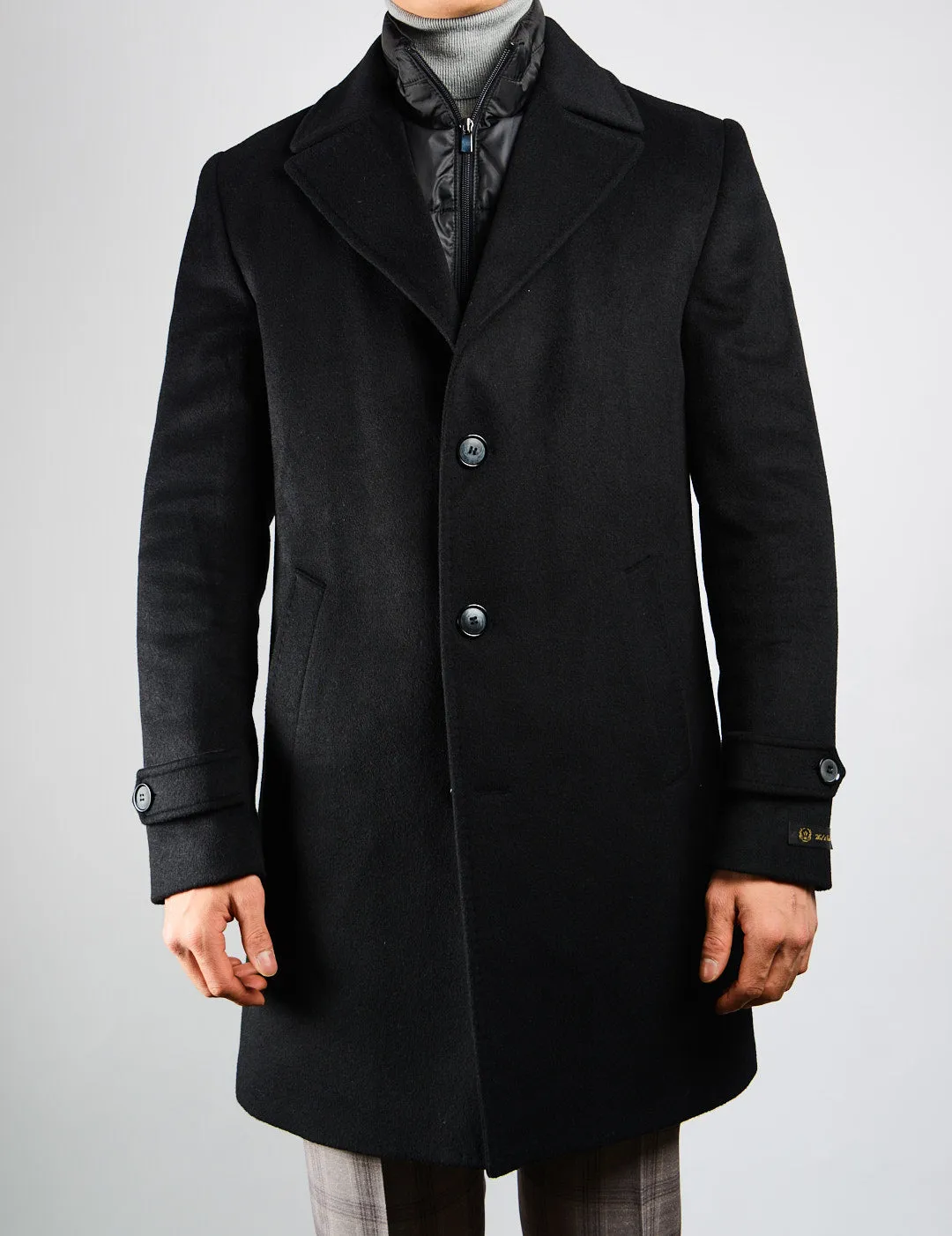 Preston Mens Solid Brushed Wool Overcoat - Stylish and Warm Winter Outerwear