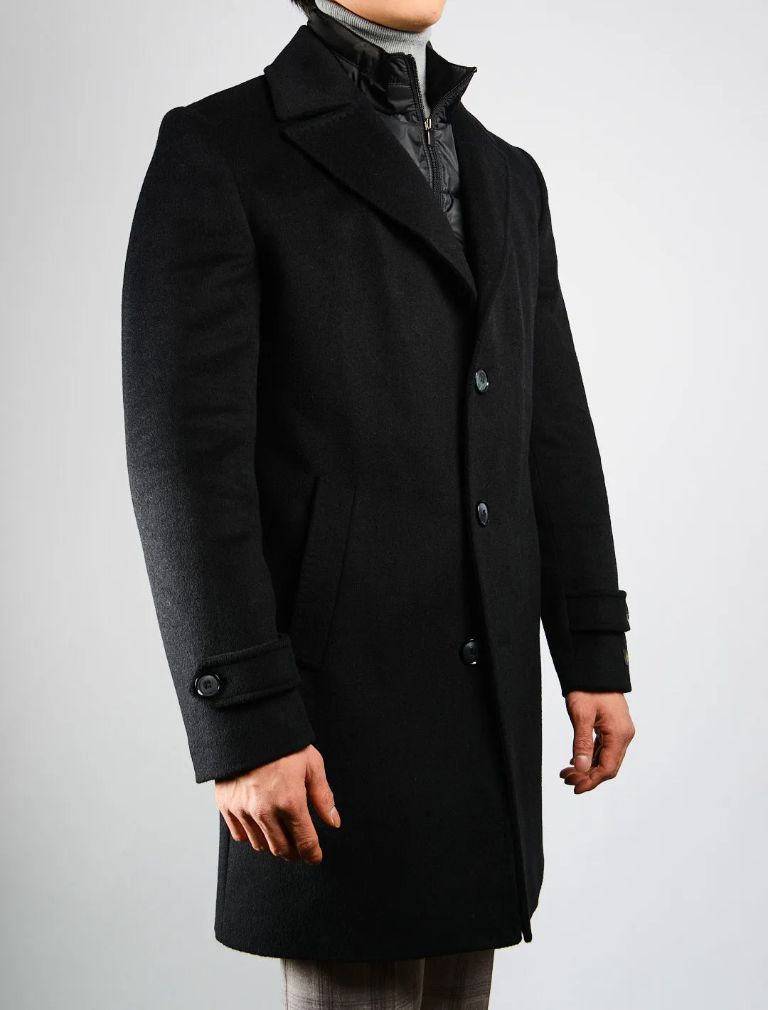 Preston Mens Solid Brushed Wool Overcoat - Stylish and Warm Winter Outerwear