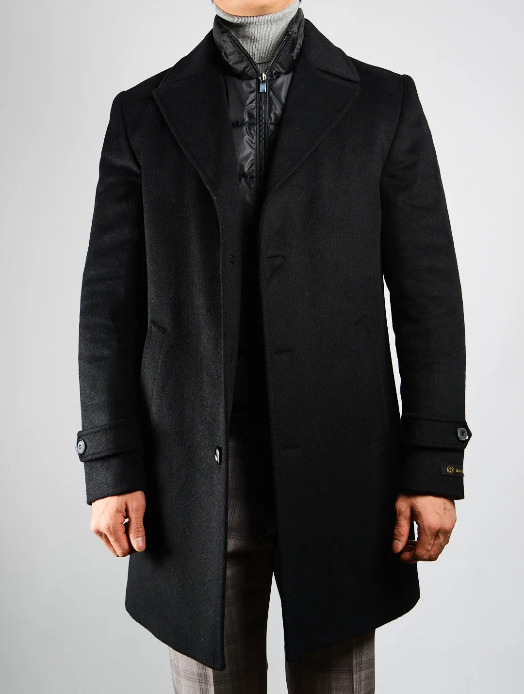 Preston Mens Solid Brushed Wool Overcoat - Stylish and Warm Winter Outerwear