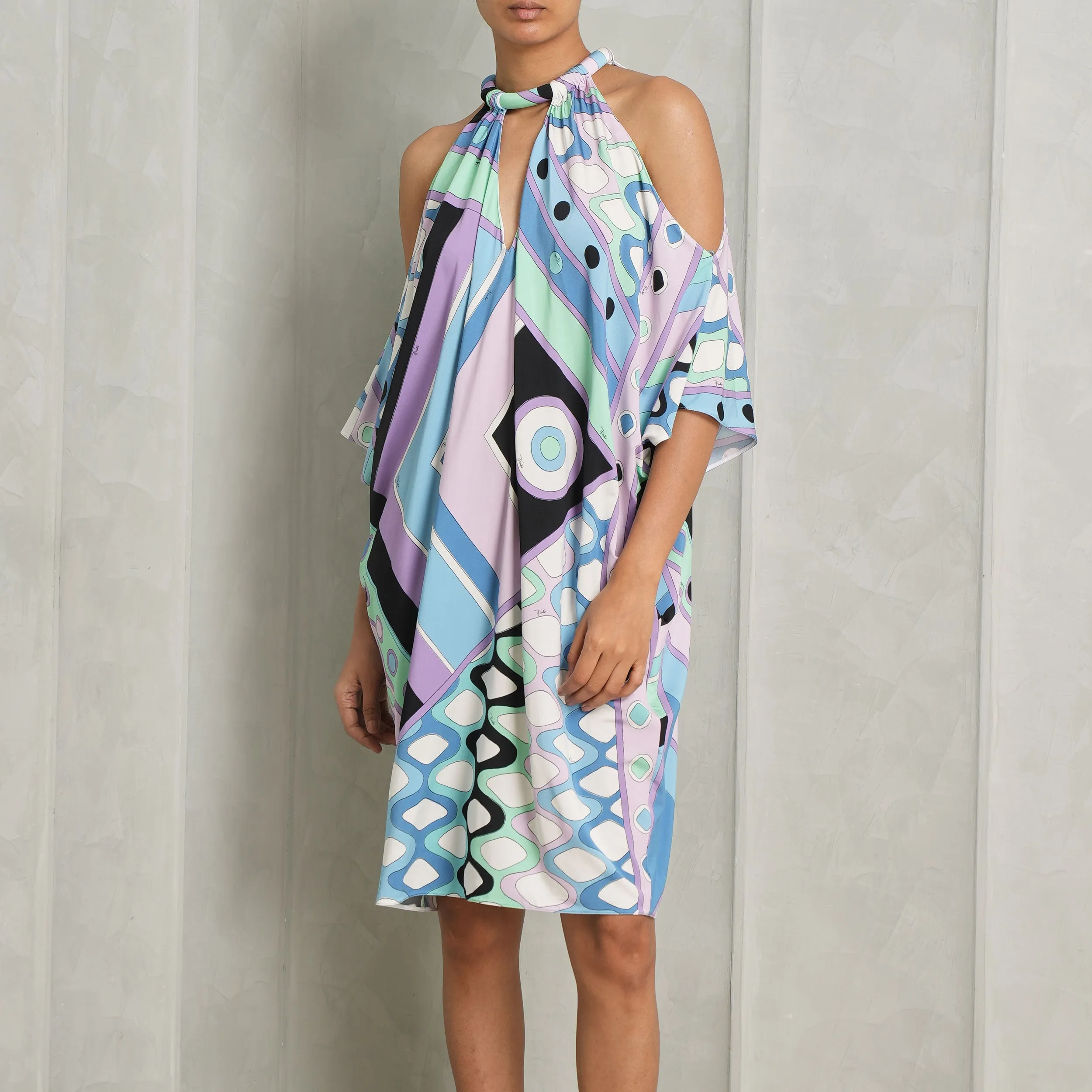 Printed Draped Kaftan Dress