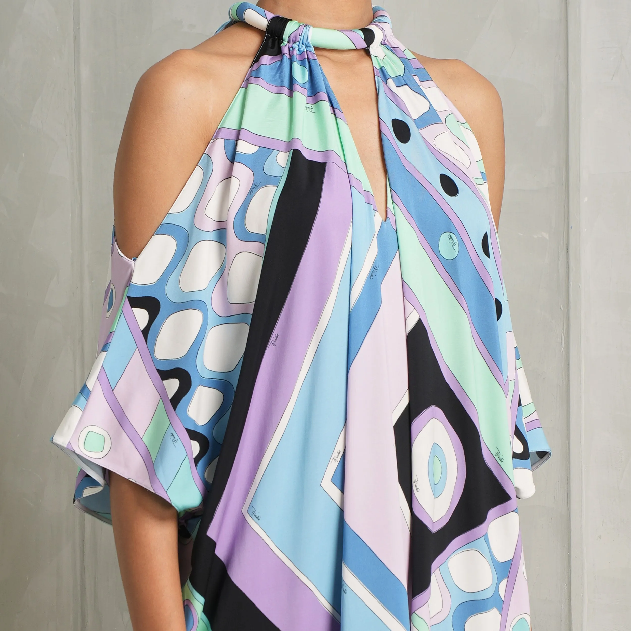 Printed Draped Kaftan Dress