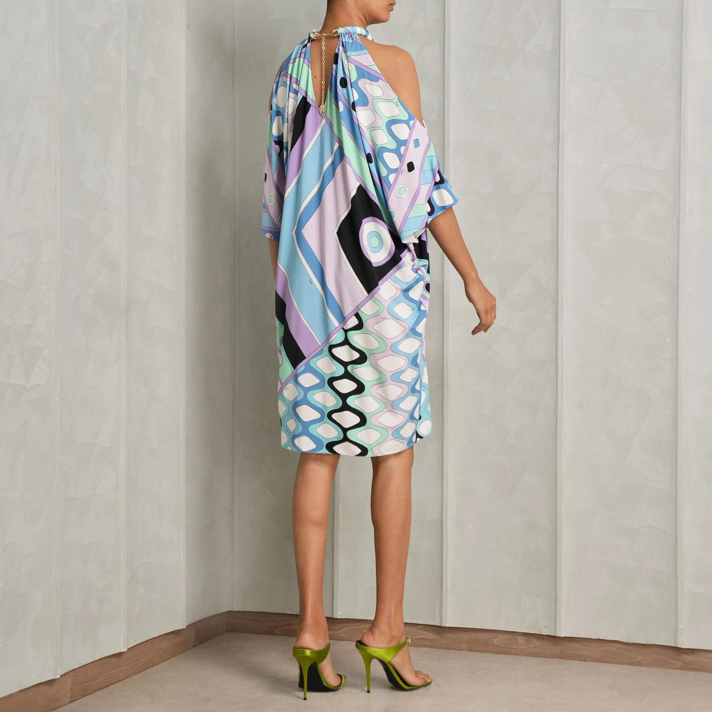 Printed Draped Kaftan Dress