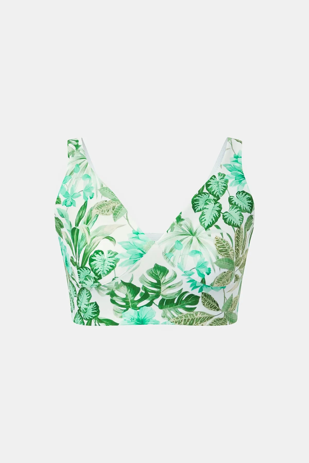 Printed V-Neck Bra