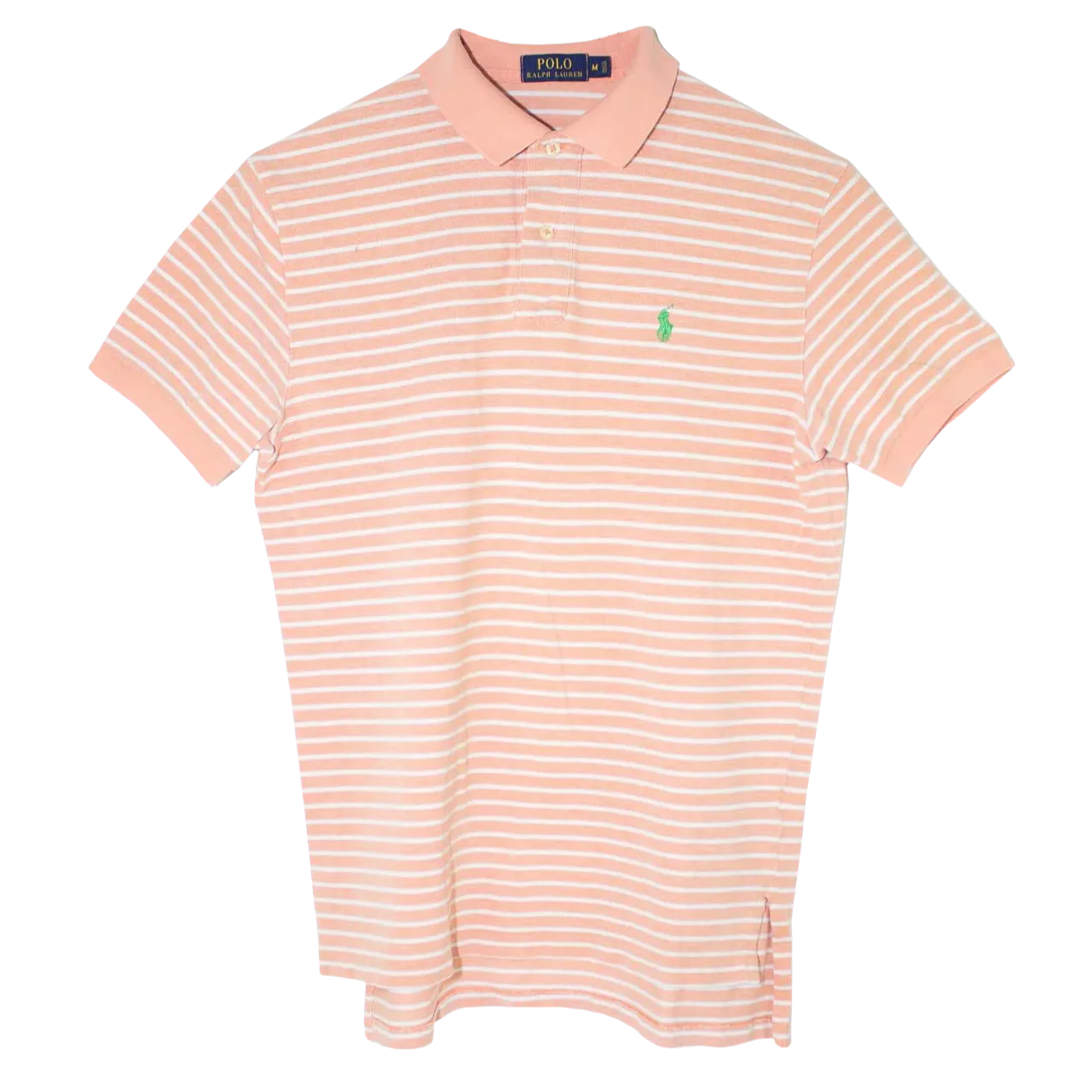 Ralph Lauren Striped Poloshirt Salmon (M)