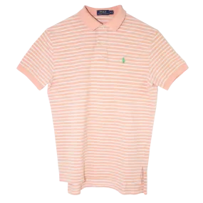 Ralph Lauren Striped Poloshirt Salmon (M)