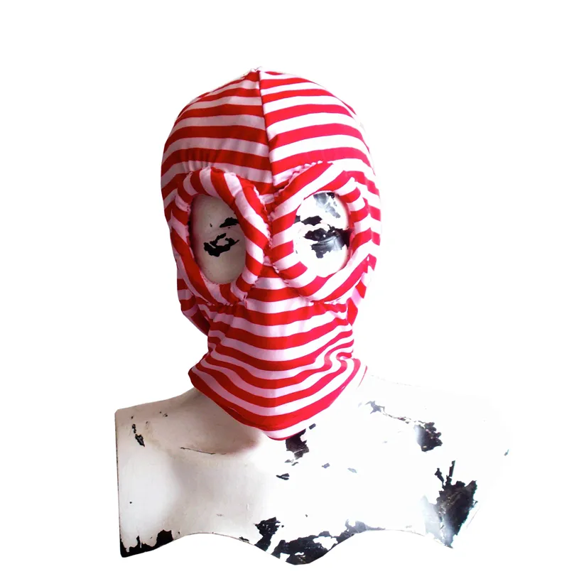 RED STRIPED LYCRA MASK