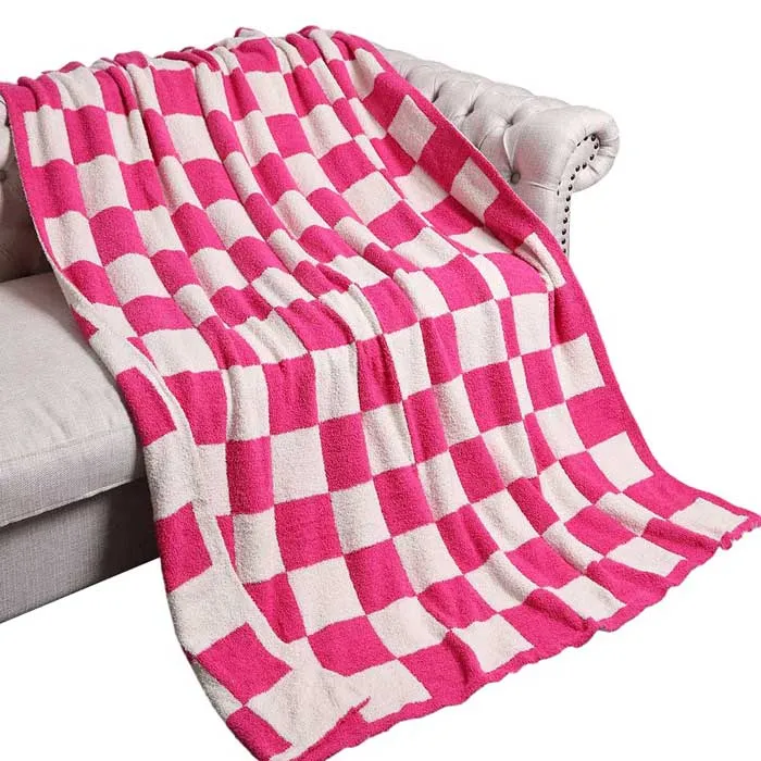 Reversible Checkerboard Patterned Throw Blanket