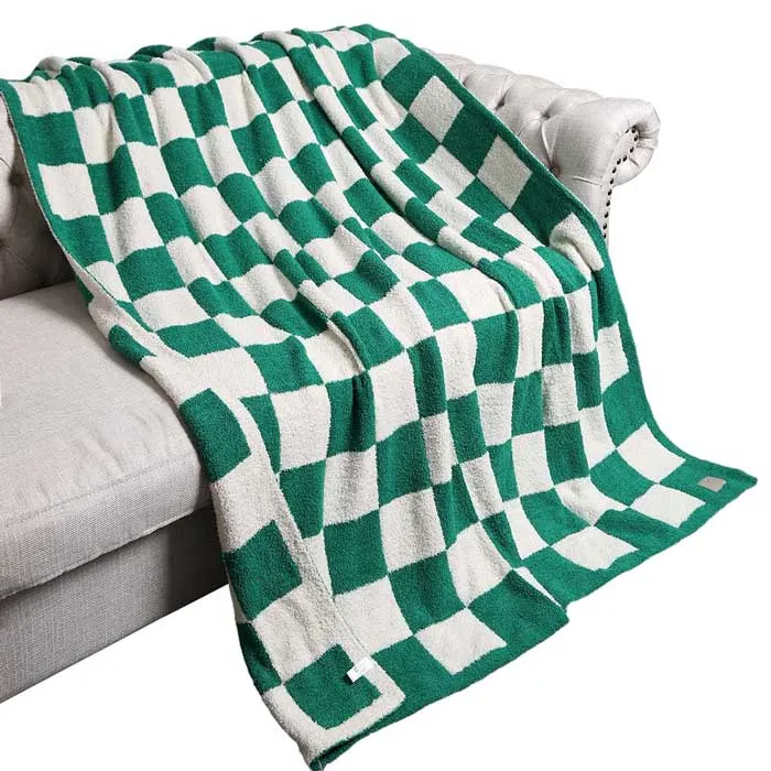 Reversible Checkerboard Patterned Throw Blanket