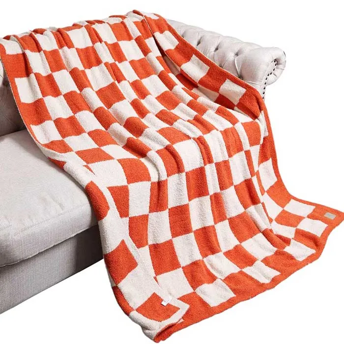 Reversible Checkerboard Patterned Throw Blanket