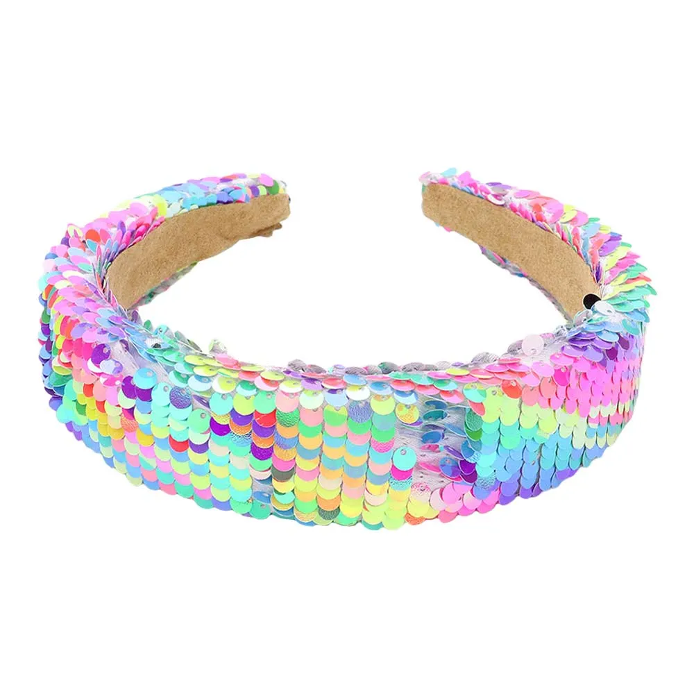 Reversible Hologram Sequin Headband