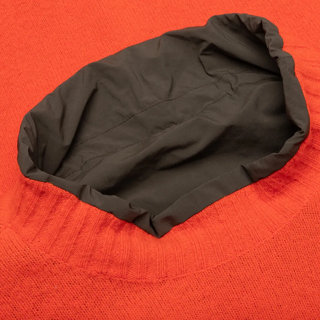 Reversible Knit Pullover - Orange/Khaki