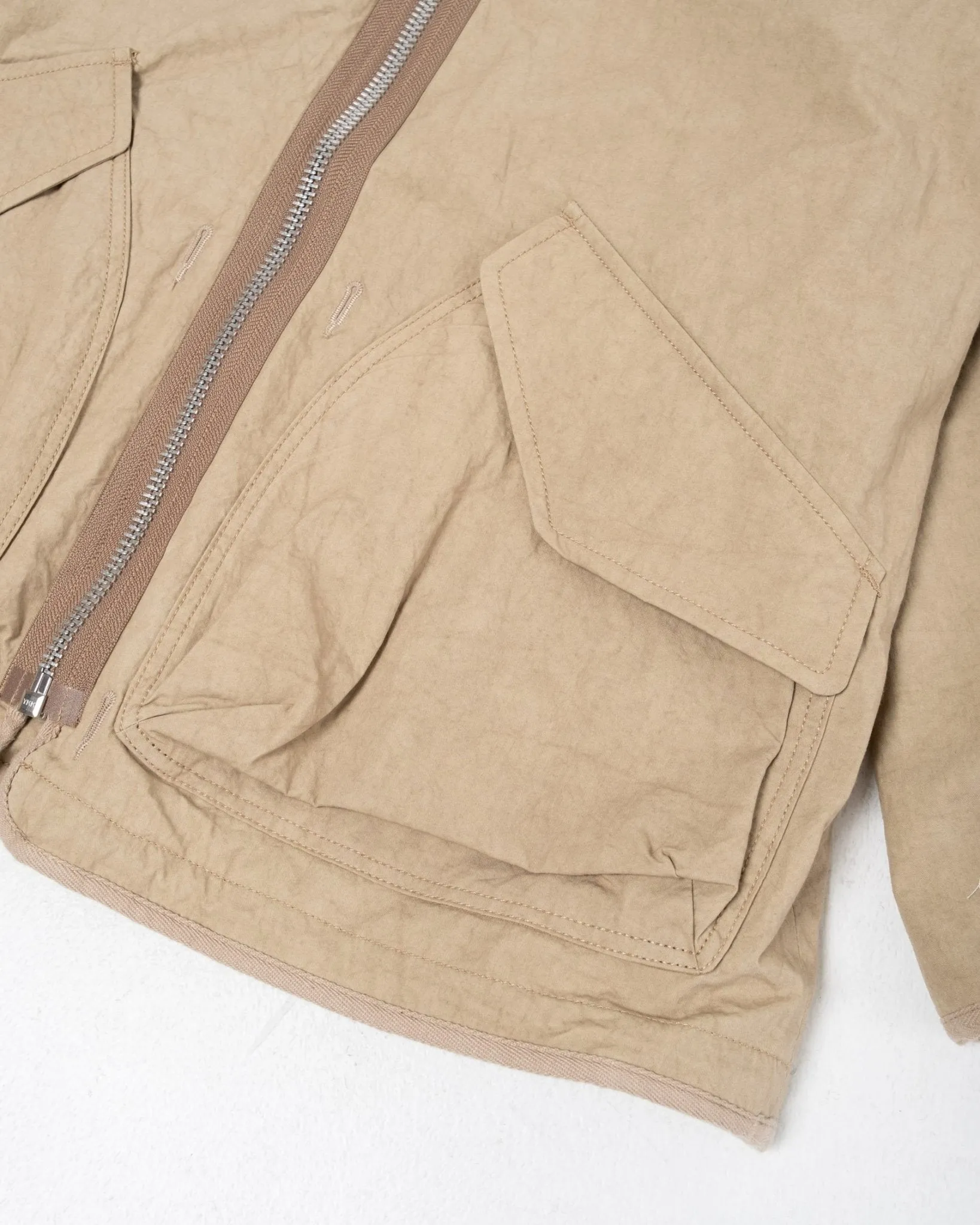 Reversible No Collar Jacket Beige