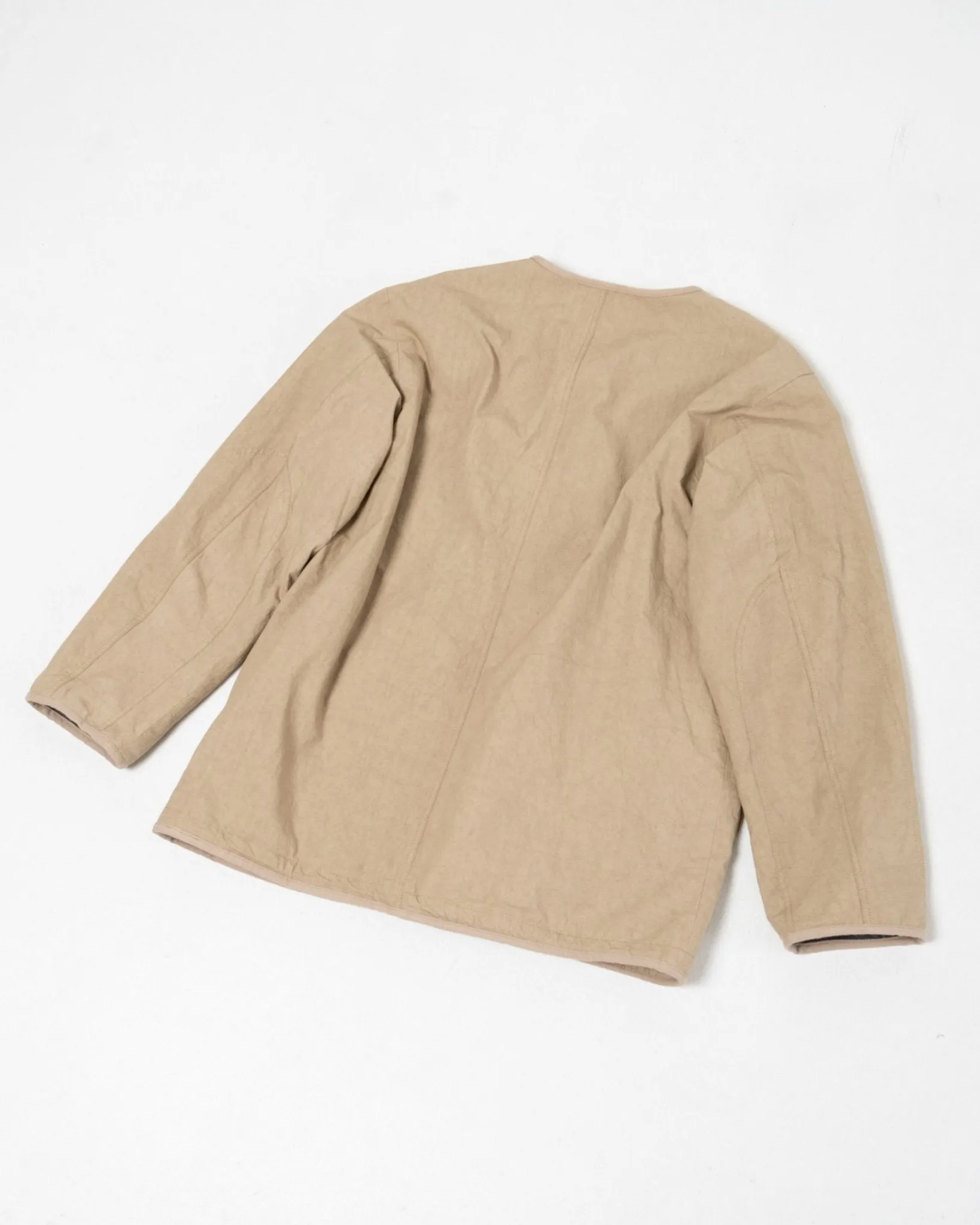 Reversible No Collar Jacket Beige