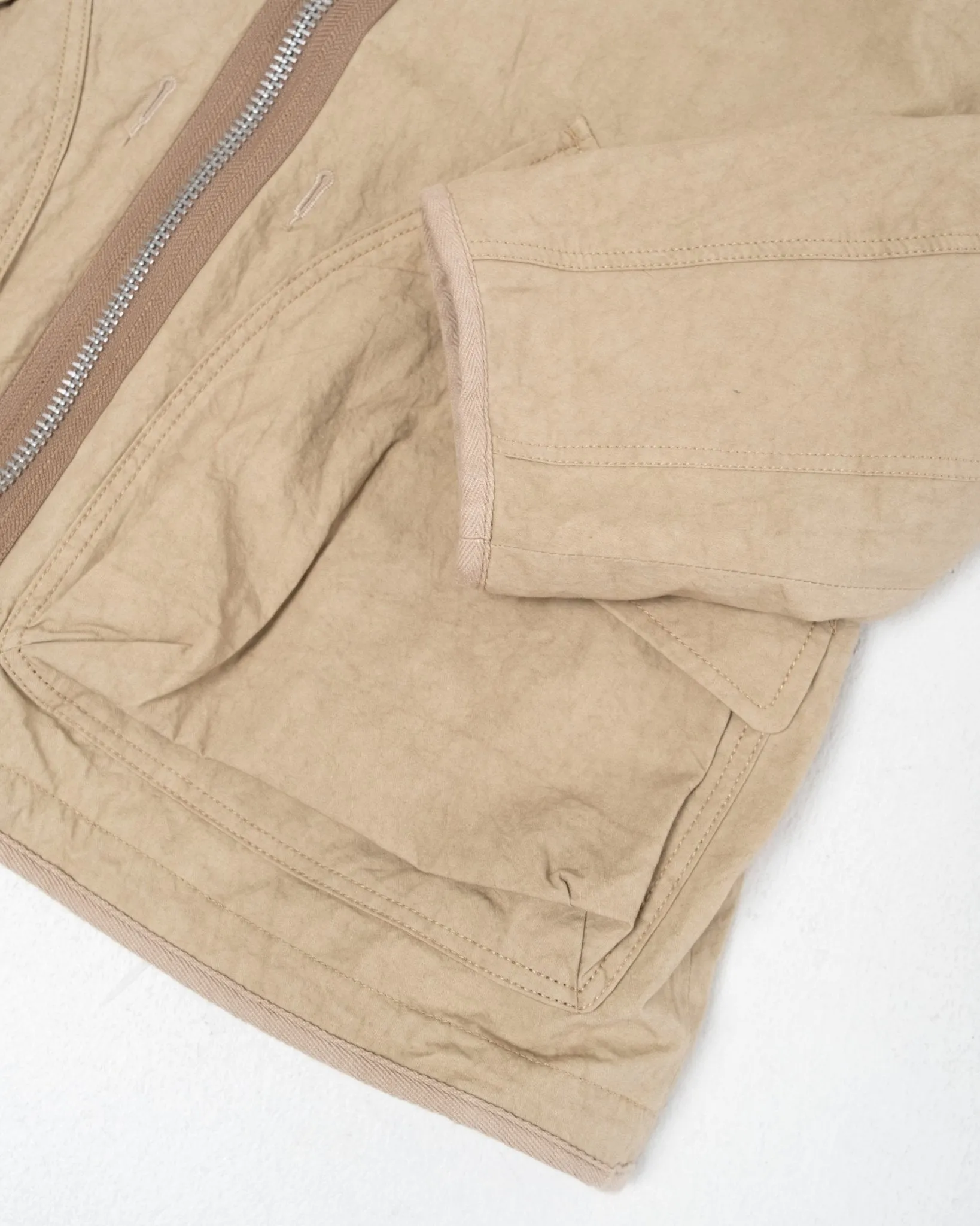 Reversible No Collar Jacket Beige