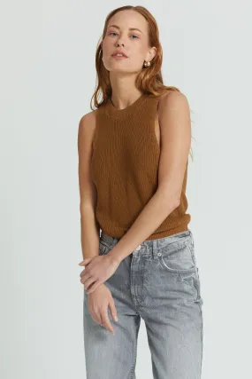 Ribbed Knit Sleeveless Top