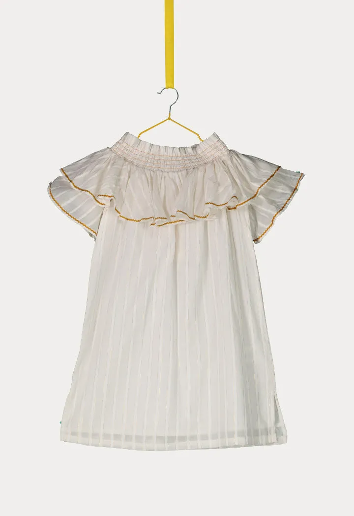 Striped Dobby Frill Dress