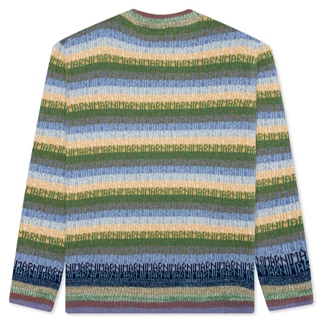 Striped Mohair Sweater - Lake