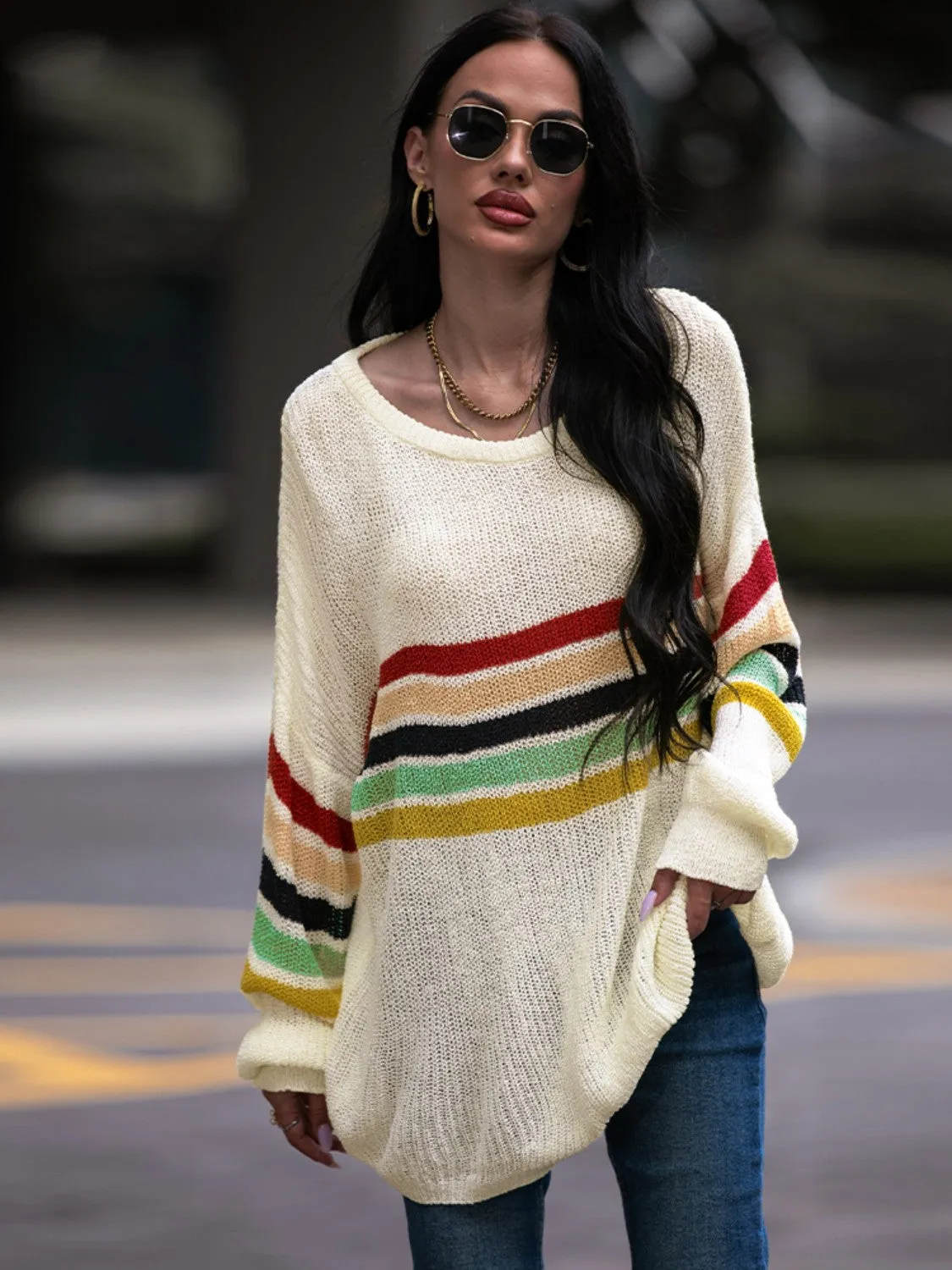 Striped Round Neck Sweater