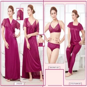 Stylish 6pc Bridal Nighty Set For Women