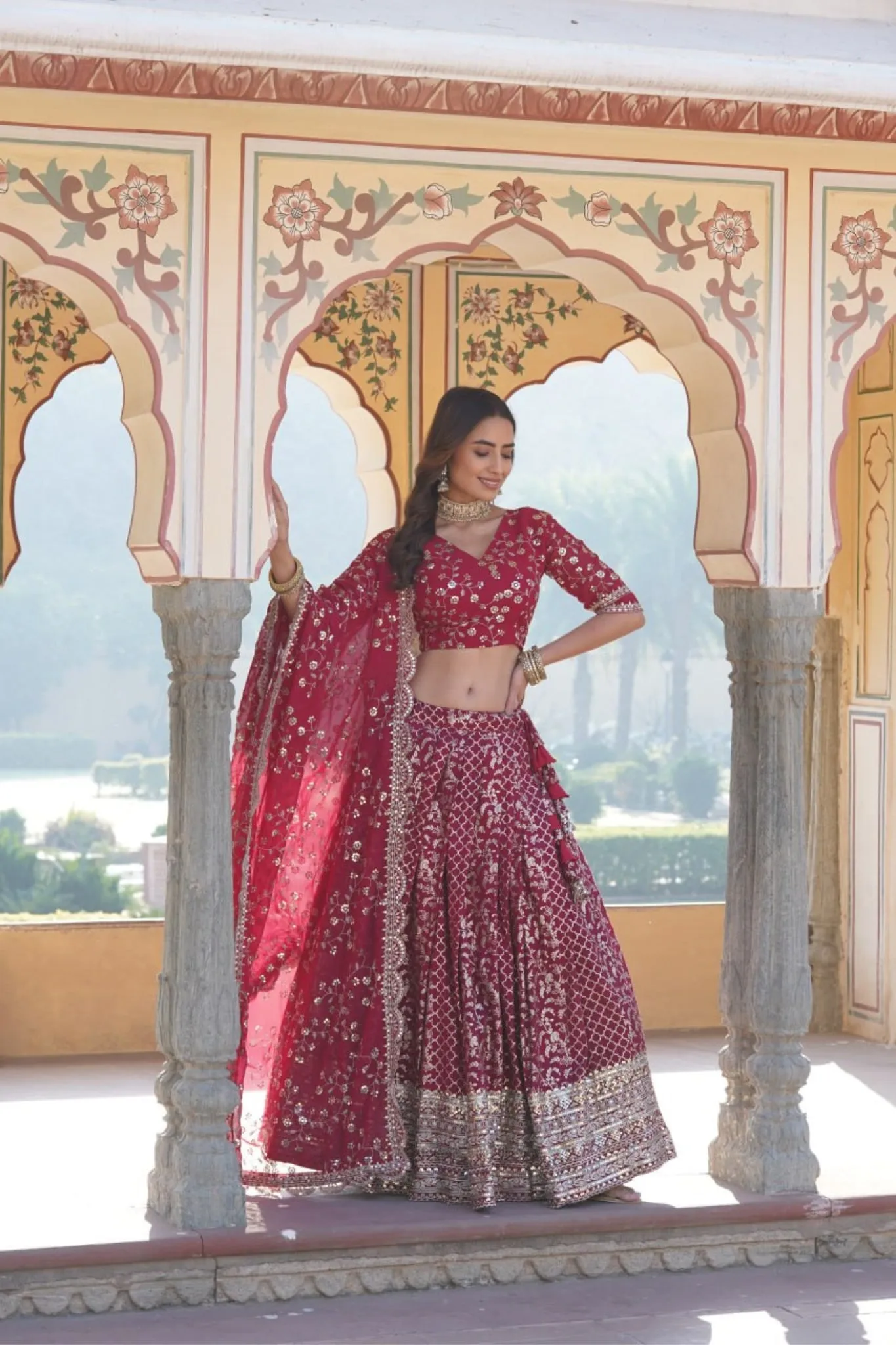 Stylish Designer Viscose Jacquard Lehenga Choli