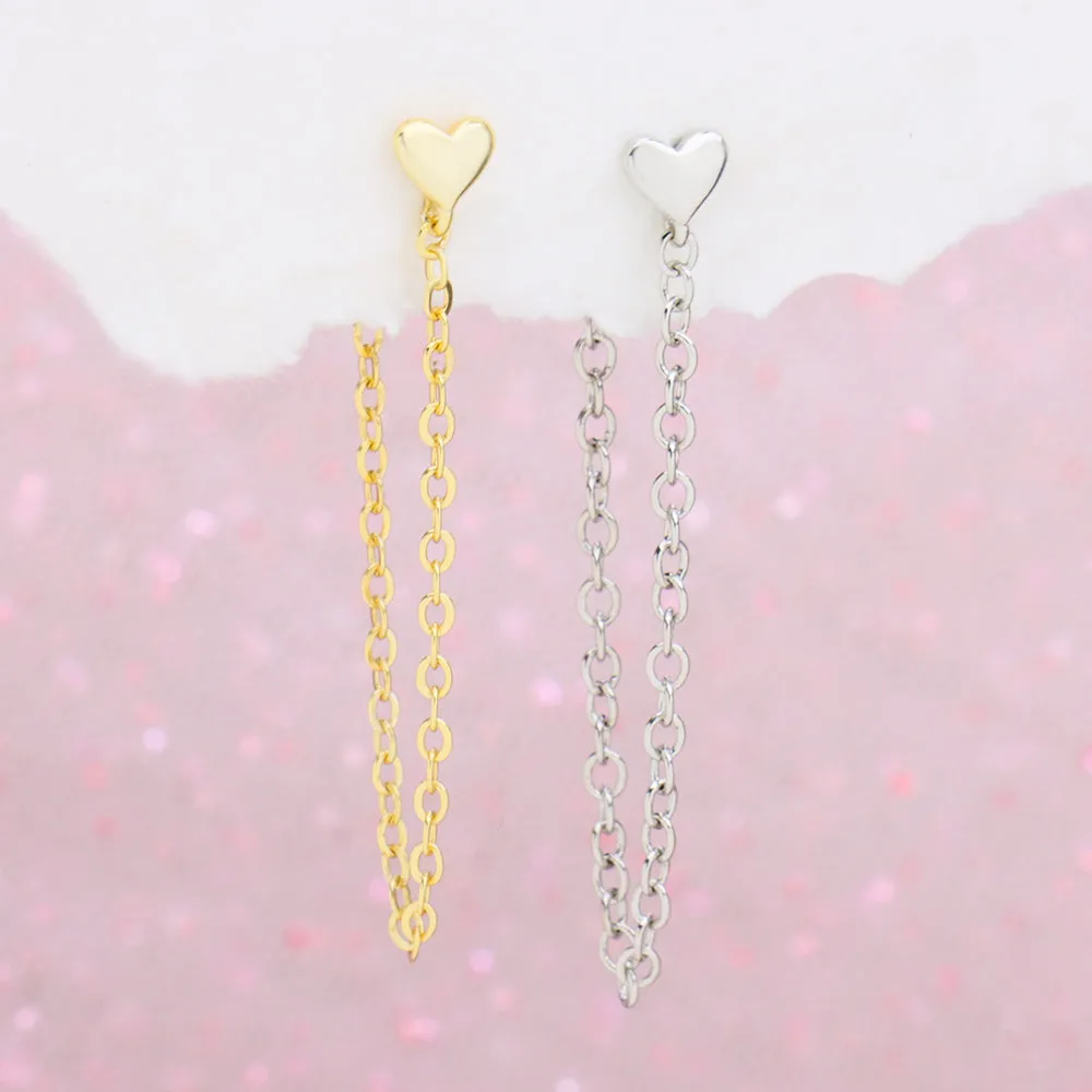 Stylish Heart Chain Earrings