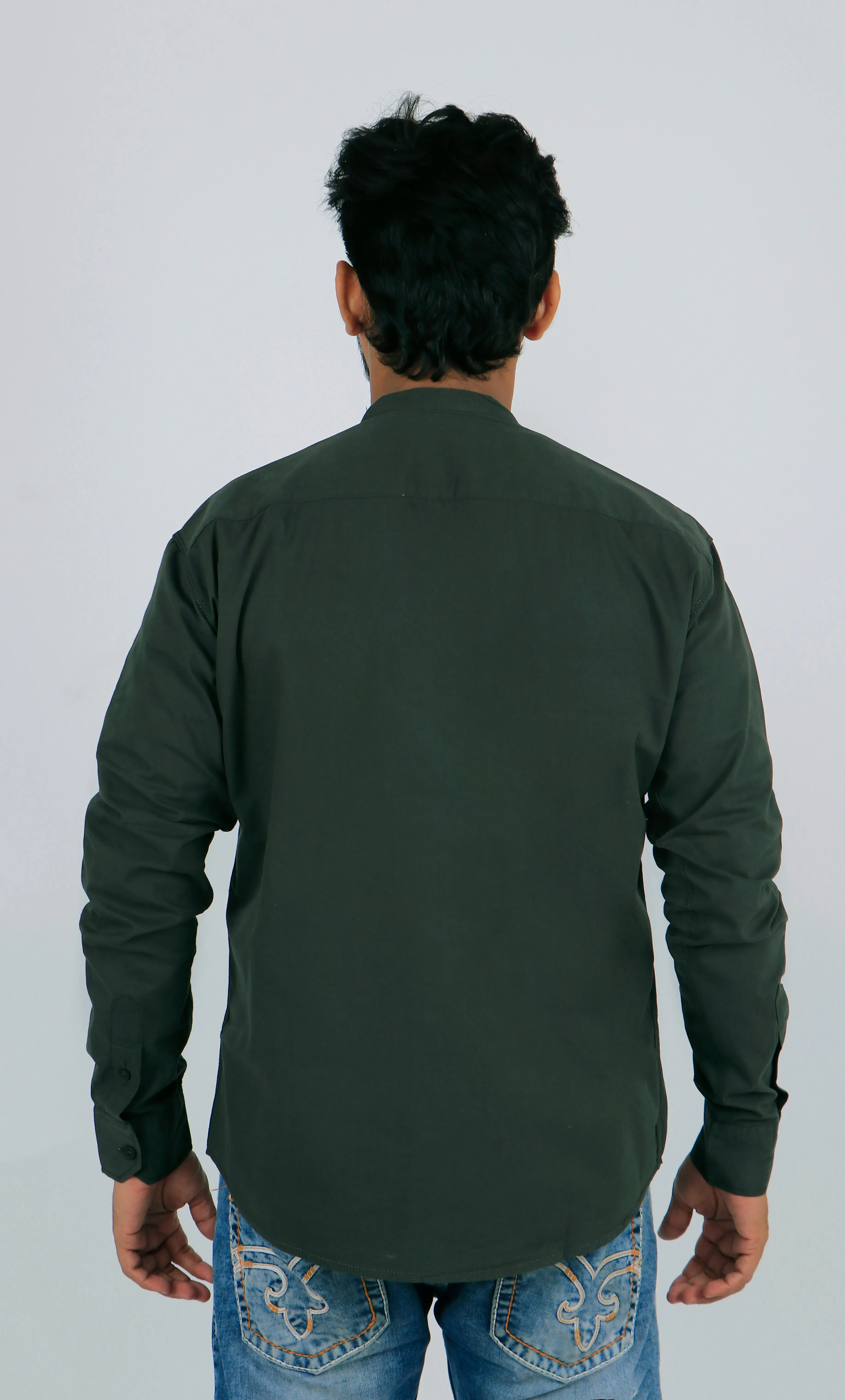 Stylish Men Green Regular Fit Solid Long Sleeves Formal Shirt