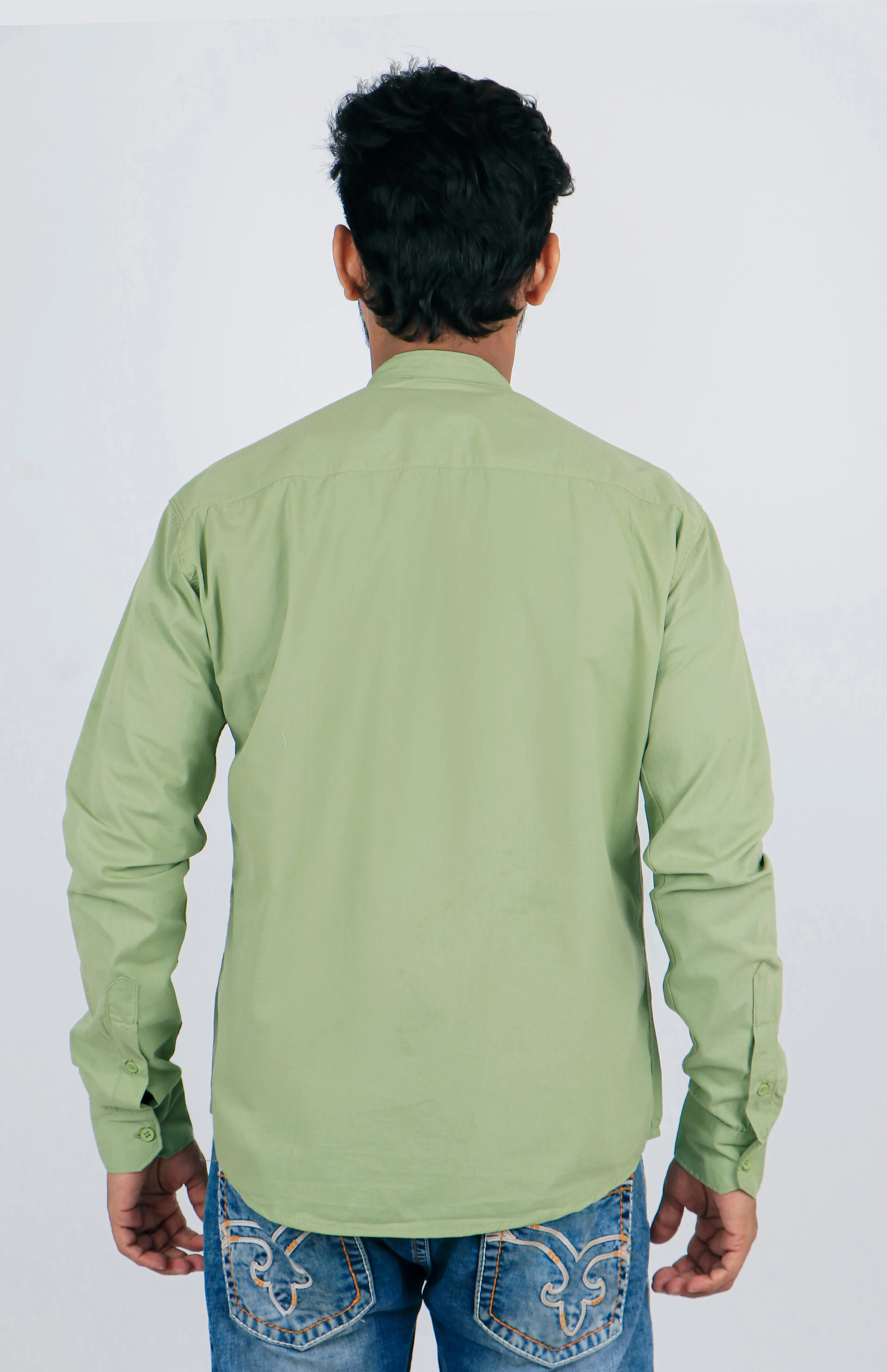 Stylish Men Light Green Regular Fit Solid Long Sleeves Formal Shirt