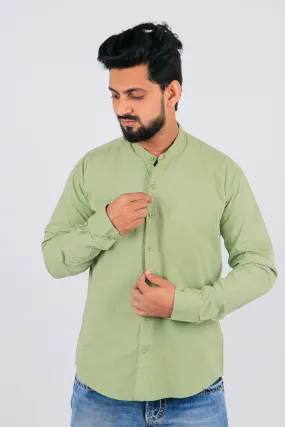 Stylish Men Light Green Regular Fit Solid Long Sleeves Formal Shirt