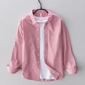 Stylish Mens Full Sleeves Light Pink Casual Shirt