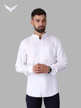 Stylish Three Button Mandarin Collar Shirt