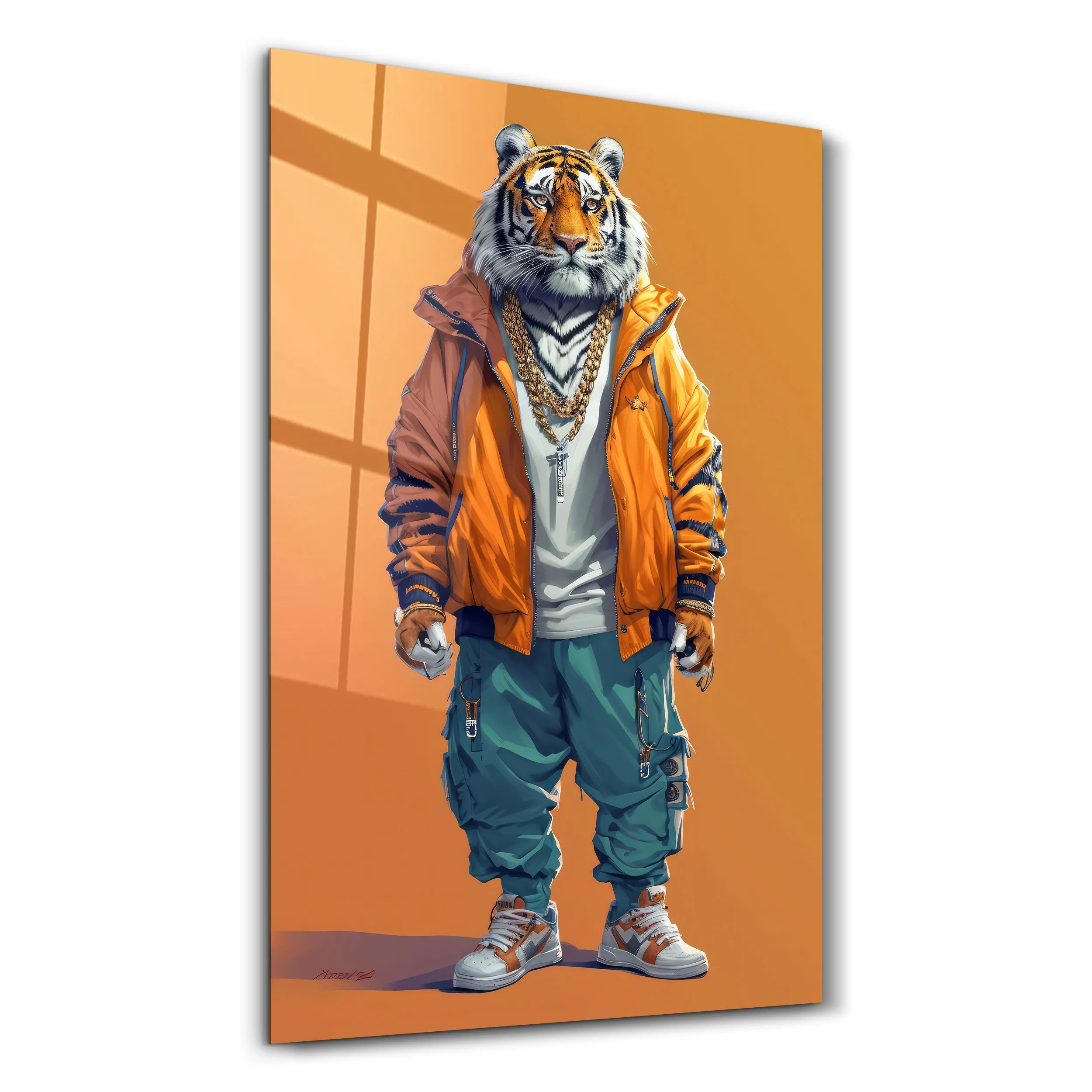 Stylish Tiger - Glass Wall Art