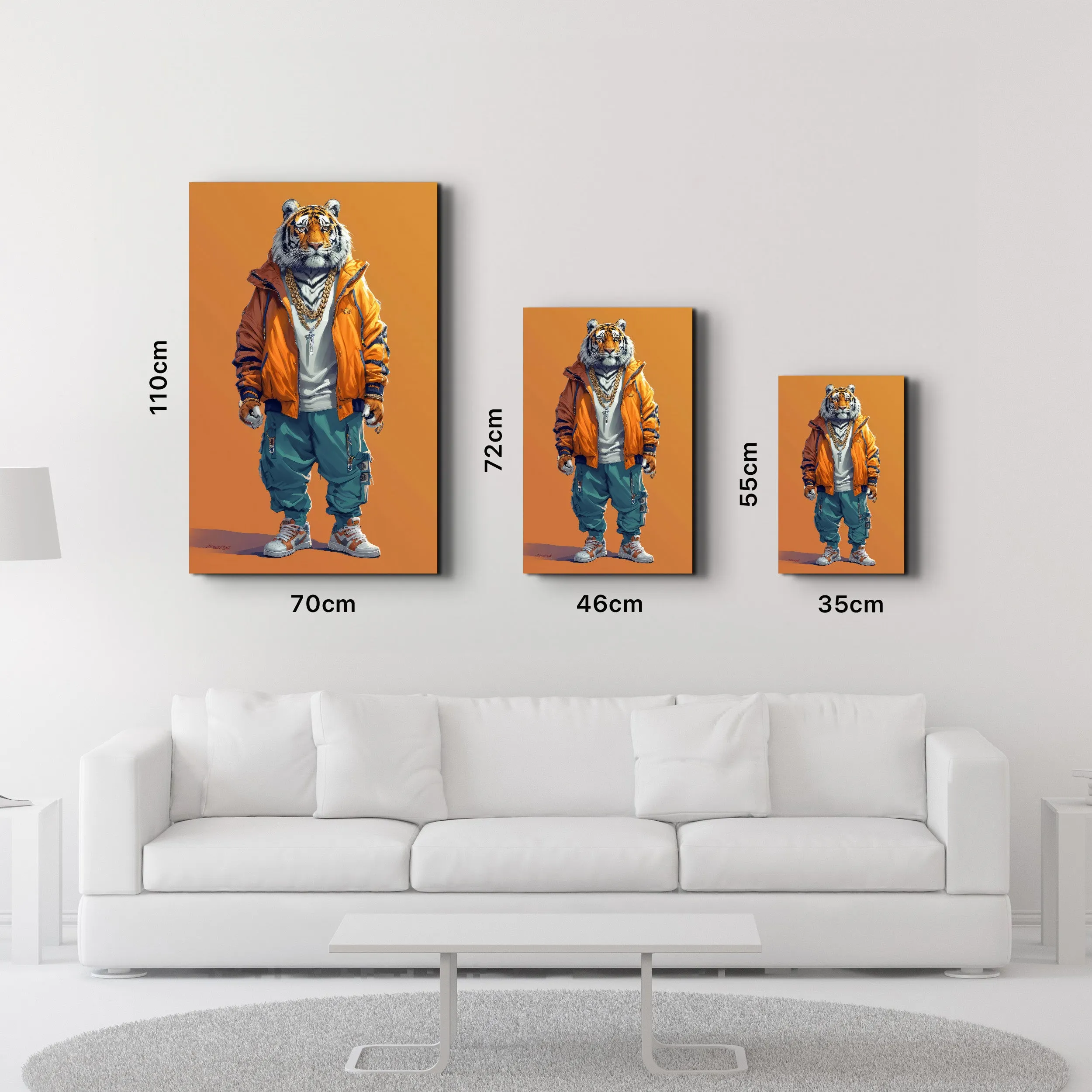 Stylish Tiger - Glass Wall Art