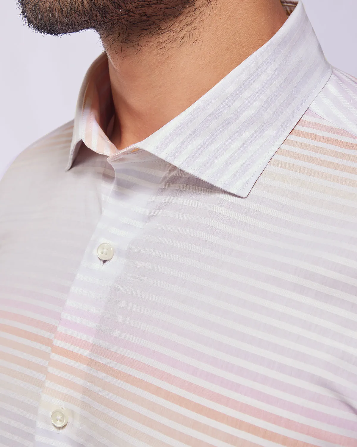 Sunlit Haven Striped Shirt