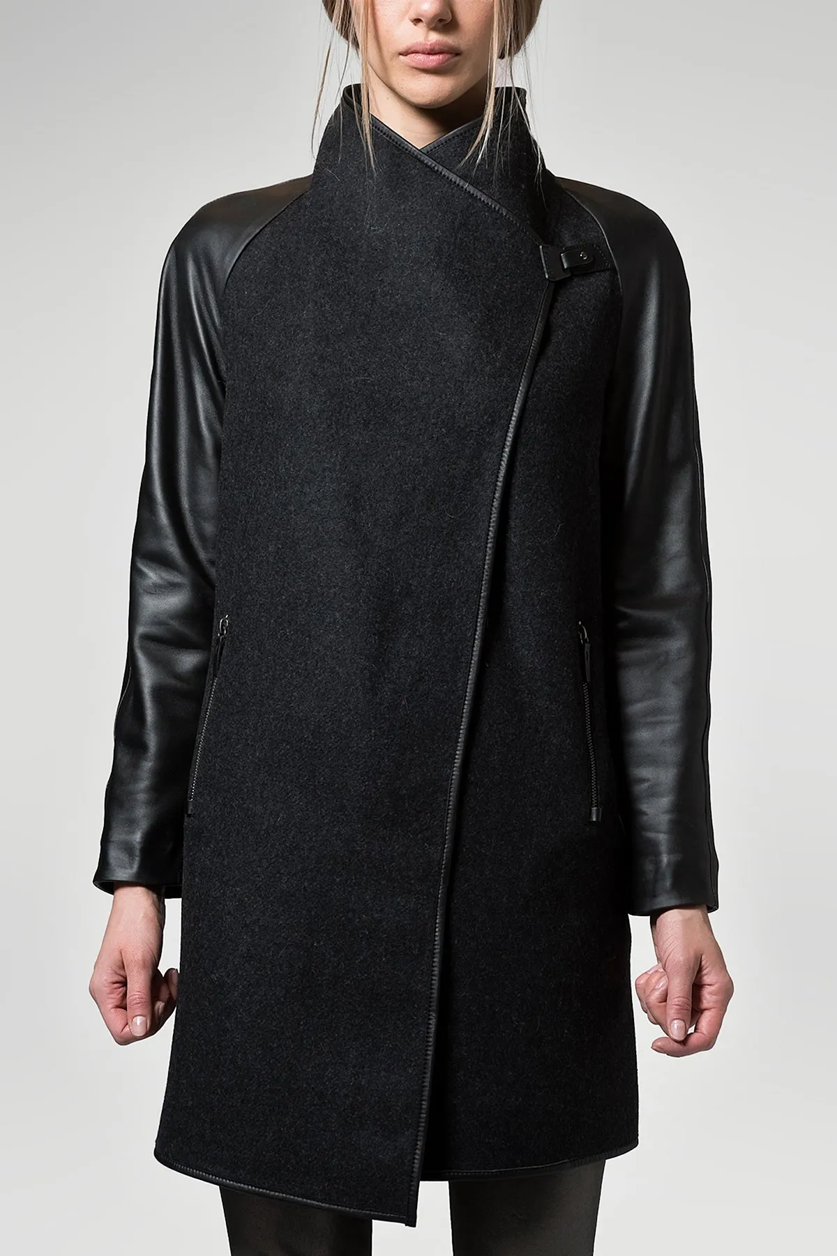 Vera - Anthracite Grey Wool Coat