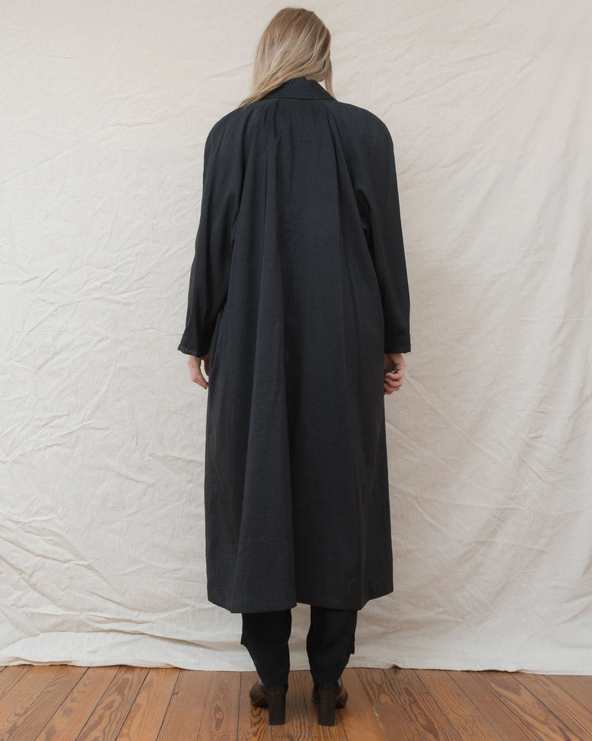 Vintage Black Windbreaker Coat (M/L)