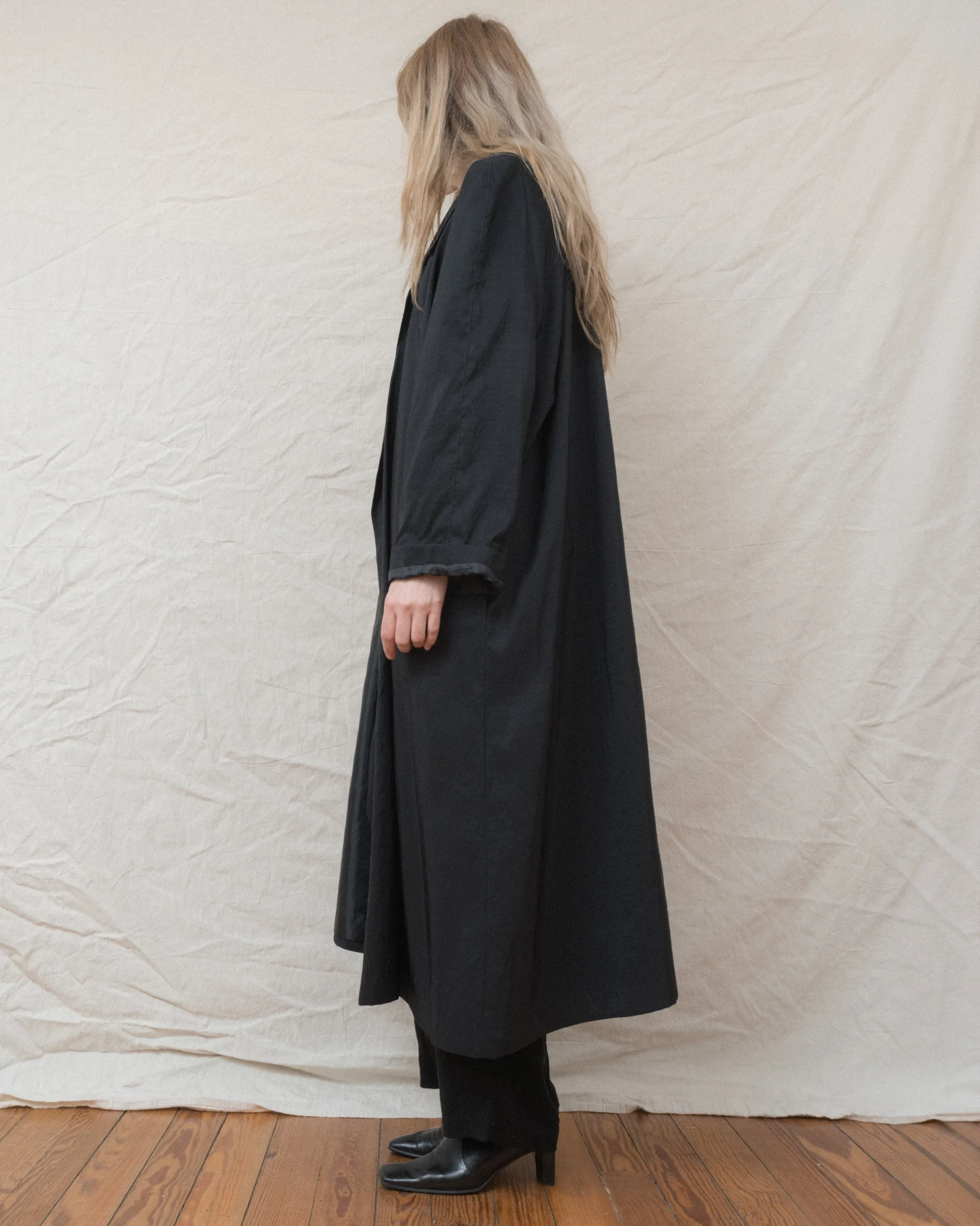 Vintage Black Windbreaker Coat (M/L)