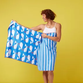 Whales Reversible Eco Beach Towel