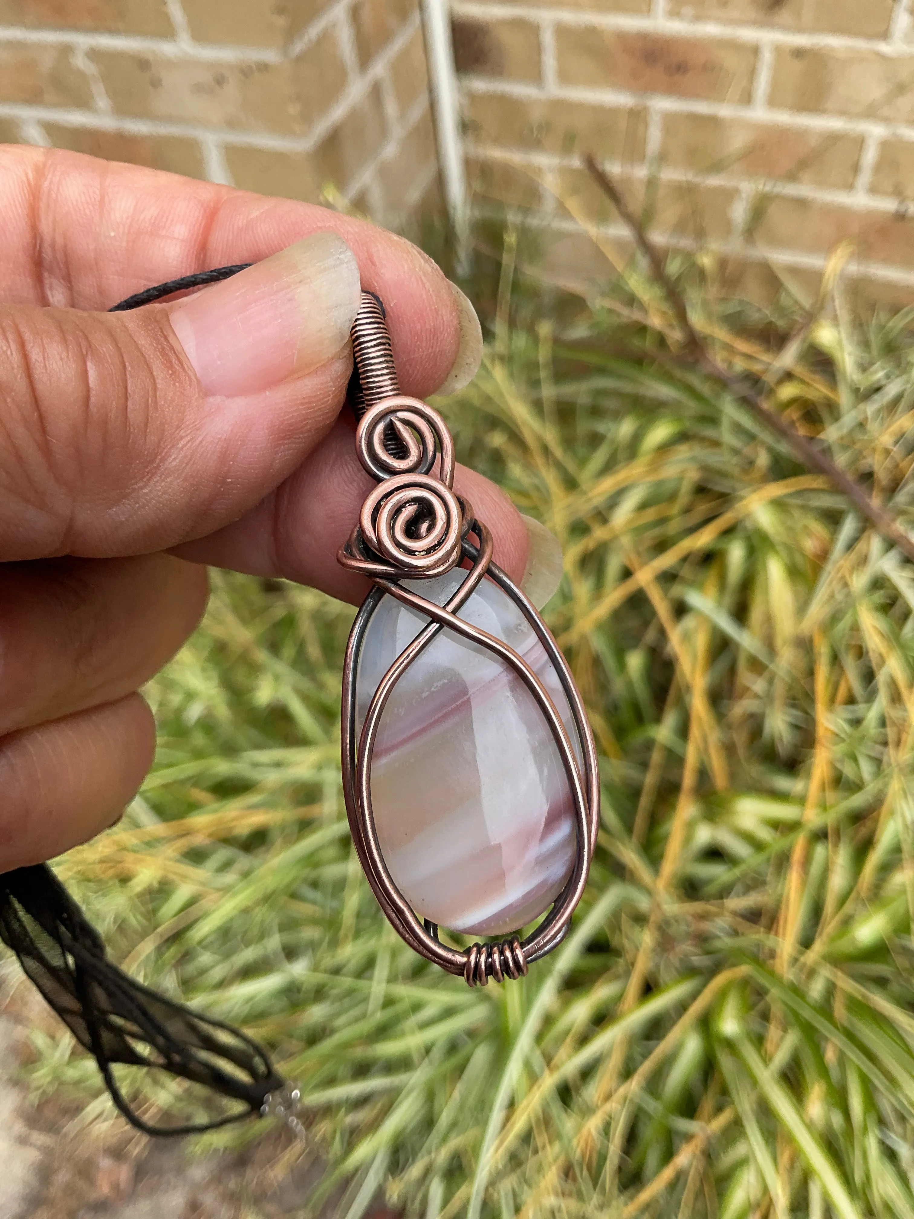 Wire Wrapped Striped Agate