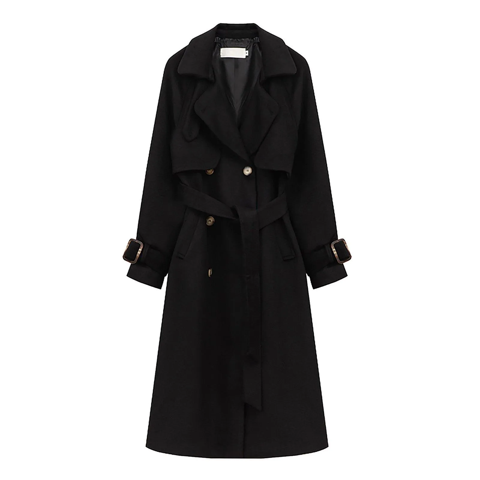 Women's Black Long Wool Coat,Oversize Wool Coat,Double Breast Reefer Coat,Fall Winter Wool Coat,Warm Wool Overcoat,Long Black Coat,Vivian7