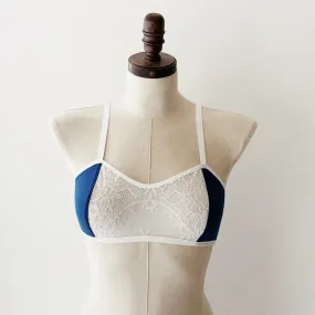 Women's organic cotton bralette with sheer lace