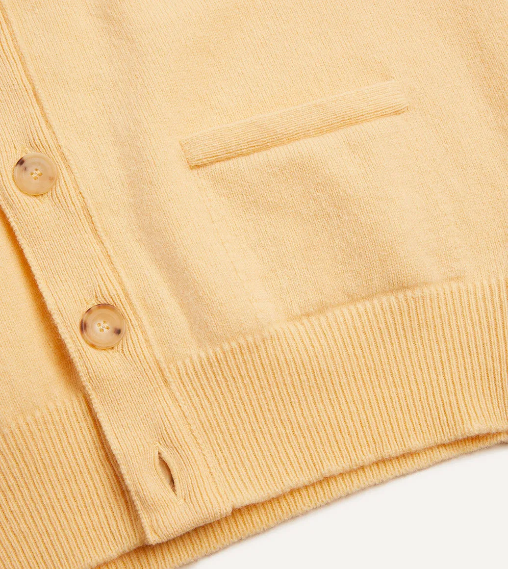 Yellow Lambswool Sleeveless Cardigan